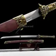 High Manganese Steel Chinese Dao 绣春刀 Real Sword Curved Blade Sharp for Display.