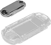 Protective Shell, for PSP 2000 3000 Game Console, Transparent Crystal Protective Cover Shell Skin, Full Housing Case with Movie Bracket, Shock/Scratch Resistant