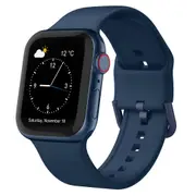 For Apple Watch SE (2nd Generation),40-mm Case,Pin Buckle Silicone Watch Band,Abyss Blue