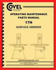 Covel No. 17-H Clausing 4020 Surface Grinder Operator Service Parts Manual 1547