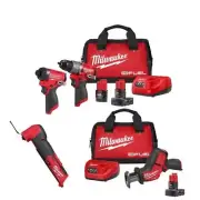Milwaukee Hammer Drill + Impact Driver Kit 12V w/ Hackzall Kit + Multi-Tool