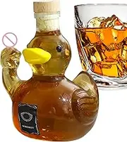 Small Whiskey Bottles - Wine Bottle - Glass Wine Decanter Statue Duck for Men Women Whiskey Liquor Lovers Decoration Home Bar Cabinet