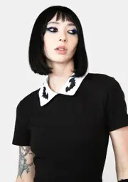 [Black Friday] Bat Embroidered Collar Dress