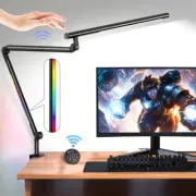 LED Desk Lamp with Clamp, 18W Architect Desk Lamp with Dual Light, Flexible 3...