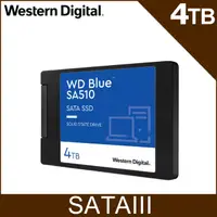 在飛比找PChome24h購物優惠-WD BLUE藍標 SA510 4TB 2.5吋 SATA 