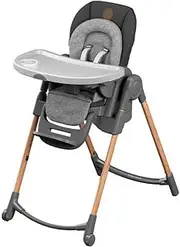 Maxi-Cosi Minla Evolutive Highchair, 0–14 Years, up to 60 kg, Baby High Chair, 9 Height Positions, 5 Recline Positions, 4 Tray Positions, Compact Fold, Adjustable Footrest, Essential Graphite