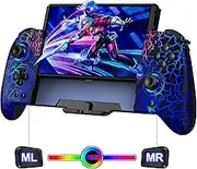 CoguyTech Switch Controller Wireless for Nintendo Switch/OLED, RGB Handheld Controller with Turbo Programming and Adjustable Vibration, One Piece Switch Joypad with 1000 mAh