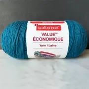 Craft Smart Value Solids Acrylic Yarn - 1 Skein Color Blue-Green Reef #VS150