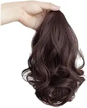 Fancy Combs Synthetic Wavy Curly Claw Ponytail Wig, 35-40cm, Dark Brown