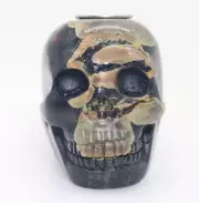 hand carved red green clouds black jade skull head tobacco pipes filter H288