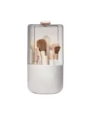 Makeup Brush Holder 360° Rotating with Dustproof Lid, Waterproof Material, 7 ...