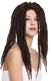 Wig Ladies Men's Carnival Dreadlocks Rasta Reggae Rastafari Dreads Braun
