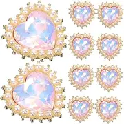 ULDIGI Heart Charms Pearl Embellishments Bling Scrapbook Supplies DIY Jewelry Charms