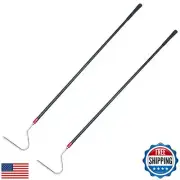 REAYEAXN 46'' High-Carbon Snake Hook 2 Pack Catcher Stick Tongs Grabber Repti