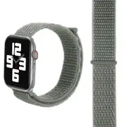 For Apple Watch Series 7,45-mm Case,Nylon Watch Band,Fastener,Silver Grey