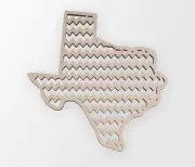 Wooden Shape Texas with Chevron Pattern, Wooden Cut Out, Wall Art, Home Decor