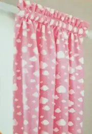 Light Catcher Pink with White Clouds Rod Pocket Window Panel 54" x 63" NIP