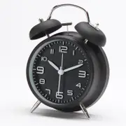 Catzon Analog Alarm Clock 4" Extra Loud Quartz Battery with Backlight Retro Decorative Old School-Black