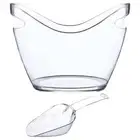Large Oval Ice Bucket Champagne Beer Wine Drinks Ice Cube Bowl Cooler 1 Scoop