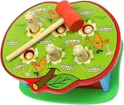 Toyvian 1 Set Wooden Hammer Beat Educational Early Learning Percussion Table Game for Enhances Hand Eye Coordination Imagination Safe Bright Present