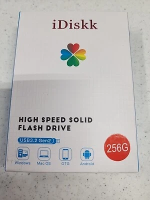 iDiskk USB 3.2 SSD Solid State Flash Drive,256gb for iPhone 15/15 Plus/15 Pro