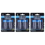 6x Brillar C LR20 1.5v Mercury & Cadmium Free Platinum Alkaline Batteries Blue