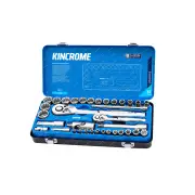 35 Pcs of Kincrome 1/4 & 1/2" Drive Socket Set - Metric Mirror Polish Finish