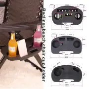 Sun Lounger Cup Holder Zero Gravity Recliner Chair Clip Side Tray Garden 1X