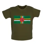 Dominica Grunge Style Flag - Baby T-Shirt / Babygrow - Dominican Country Love