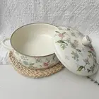 Cooking Pot Saucepan Heat Resistant Cookware Pot Kitchen Soup Pot Enameled Retro