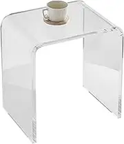 VEVOR Acrylic End Table, C-Shaped Lucite Side Table, Clear Acrylic Side Table for Drink, Food, Snack Used in Living Room, Bedroom, and Study