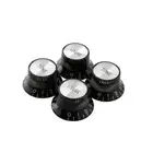 2 Tone 2 Volume Knobs Buttons Guitar Control Silver Hat Bell Top Potentiometer C