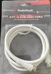RADIO SHACK COAX 4 ft F Connectors TV Antenna PVR VCR DVD Player ❤️