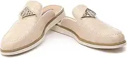 XQWFH Men's Casual Slip-on Mule Loafer,Mens Fashion Backless Dress Slippers Comfy Lightweight Walking Penny Shoes for Men