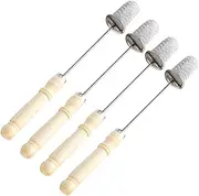lasenersm 4 Pieces Fire Cupping Stick Stainless Steel Vacuum Cupping Rod Cupping Ignition Rod Vacuum Cupping Torch Fire Cupping Torch Fire Supplies with Wooden Handle, 24cm