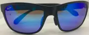 NEW MAUI JIM POLARIZED B432-2M Red Sands Blue Lens Black Matte Sunglasses Sport