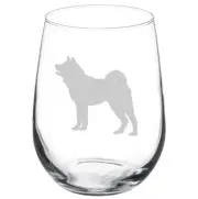 Akita Dog Stemmed / Stemless Wine Glass