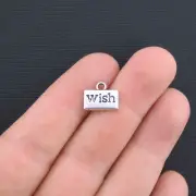 BULK 50 Wish Charms Antique Silver Tone - SC799