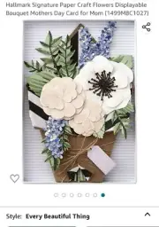 Hallmark Signature Paper Craft Flowers Displayable Bouquet Mothers Day Card