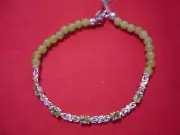 Peridot w/Peridot Quartzite Platinum Over 925 Sterling Bracelet-7.50"-8.25Carats