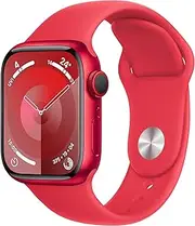 [Apple] Watch Series 9 [GPS + Cellular 41-mm] Smartwatch with Aluminum Case with (PRODUCT) RED Sport Band M/L
