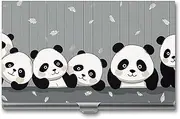 [VFMKT] Slim Metal Business Card Holder Portable Business Card Case Pocket Name Card Holder Funny Panda Wallet for Men Women Office Travel