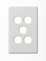 Lucci Power Gravity 5 Gang Plate Only in Matte White