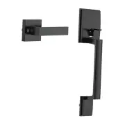 Front Entry Door Handle, Entry Door Lock Handle Set, Interior/Exterior Black