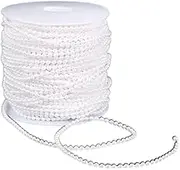 6 mm X 25 Meters Large Pearls Faux Crystal Beads by The Roll - Flowers Wedding Party Decoration (White, One Size)