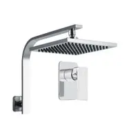 WELS 8" Rain Shower Head Set Bathroom Gooseneck Square Mixer Hand Held High Pressure