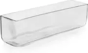 Glass Rectangle Vase (H:4" Open:16"X4") | Multiple Size Choices Rectangular Flow