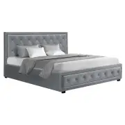 Bed Frame King Size Gas Lift Grey TIYO