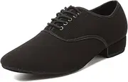 [HIPPOSEUS] Men's Ballroom Dance Shoes Latin Tango Morden Rumba Social Dance Shoes Low Heel 1",Model M2