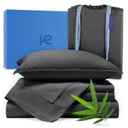 Kickoff Viscose Bamboo Sheets Queen Size 4-pc 100% Organic Bamboo Viscose Bed...